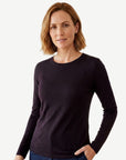 Essential Cotton Long Sleeve Tee - Ink Corfu Jeans