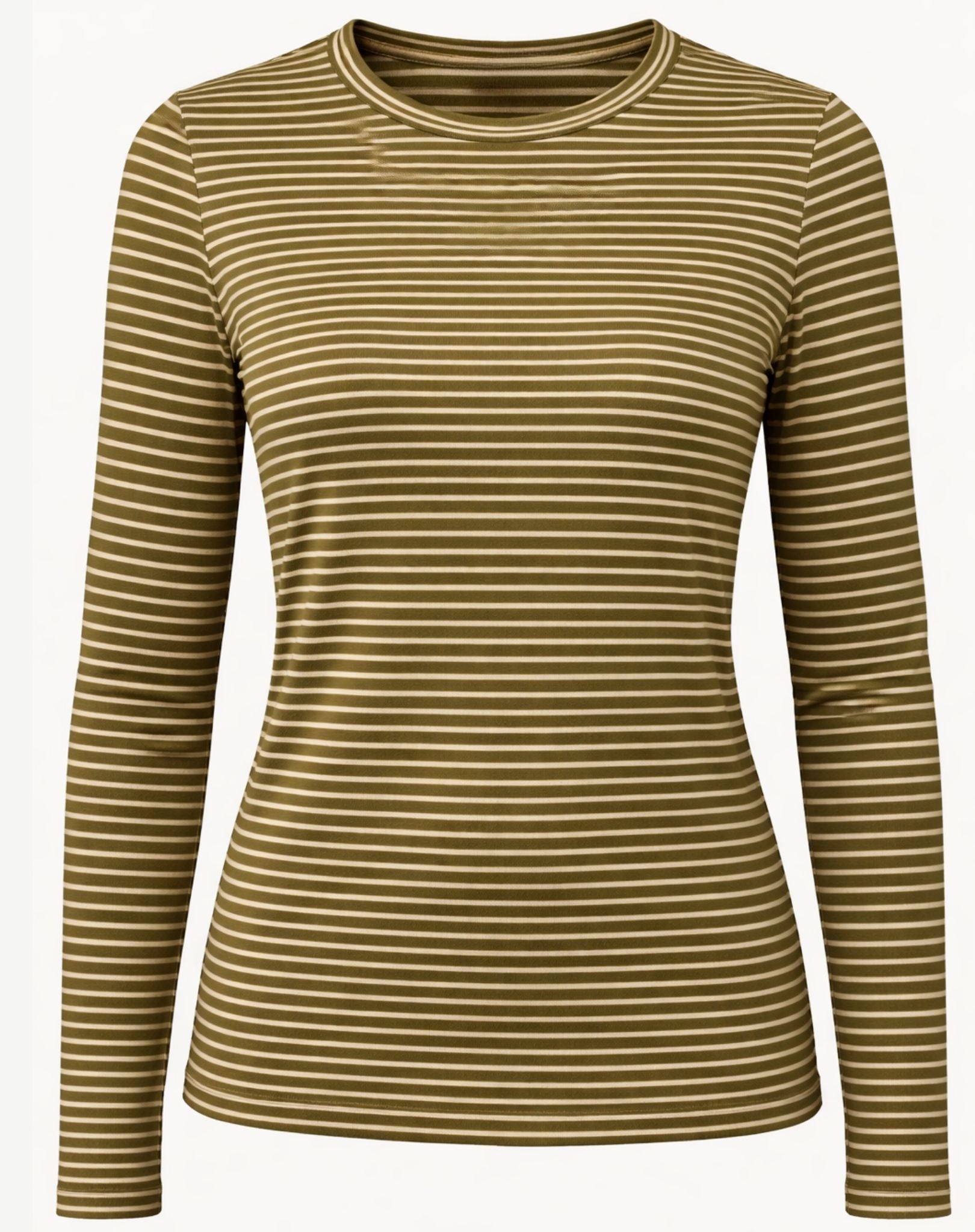 Striped Cotton Long Sleeve Tee - Jalapeno Corfu Jeans