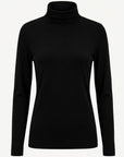 Essential Cotton Long Sleeve Turtleneck - Black Corfu Jeans