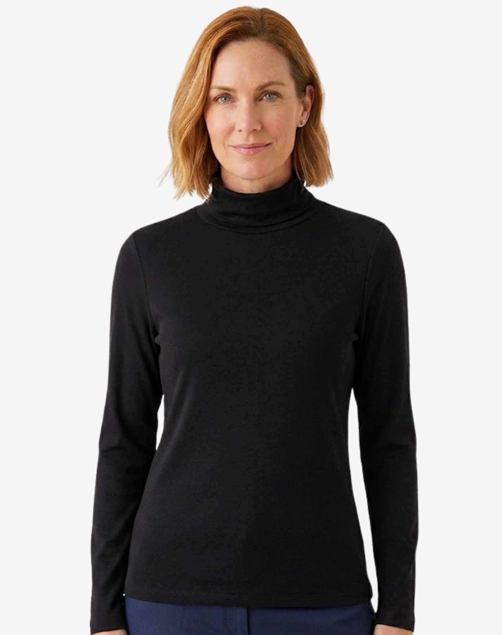 Essential Cotton Long Sleeve Turtleneck - Black Corfu Jeans