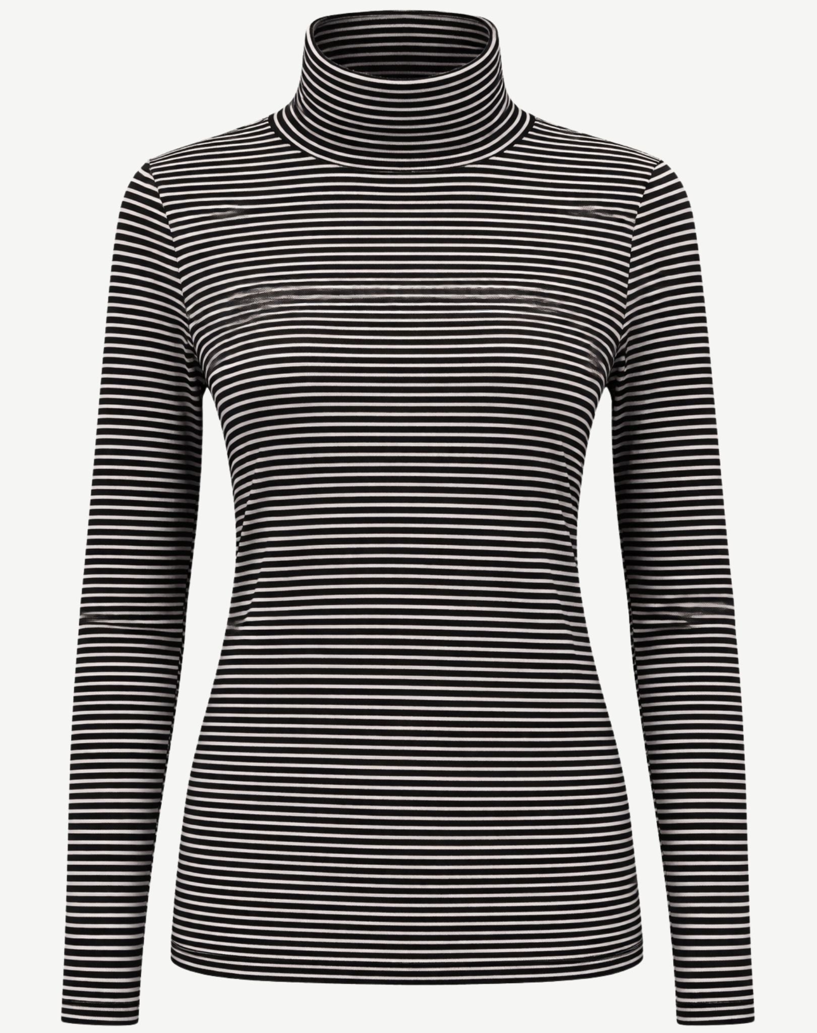 Striped Long Sleeve Turtleneck - Blue & Indigo Corfu Jeans