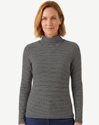 Striped Long Sleeve Turtleneck - Black & White