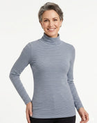 Striped Long Sleeve Turtleneck - Blue & Indigo