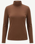 Essential Cotton Long Sleeve Turtleneck - Coffee Bean Corfu Jeans
