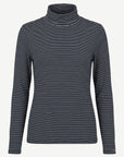 Striped Long Sleeve Turtleneck - Indigo & White Corfu Jeans