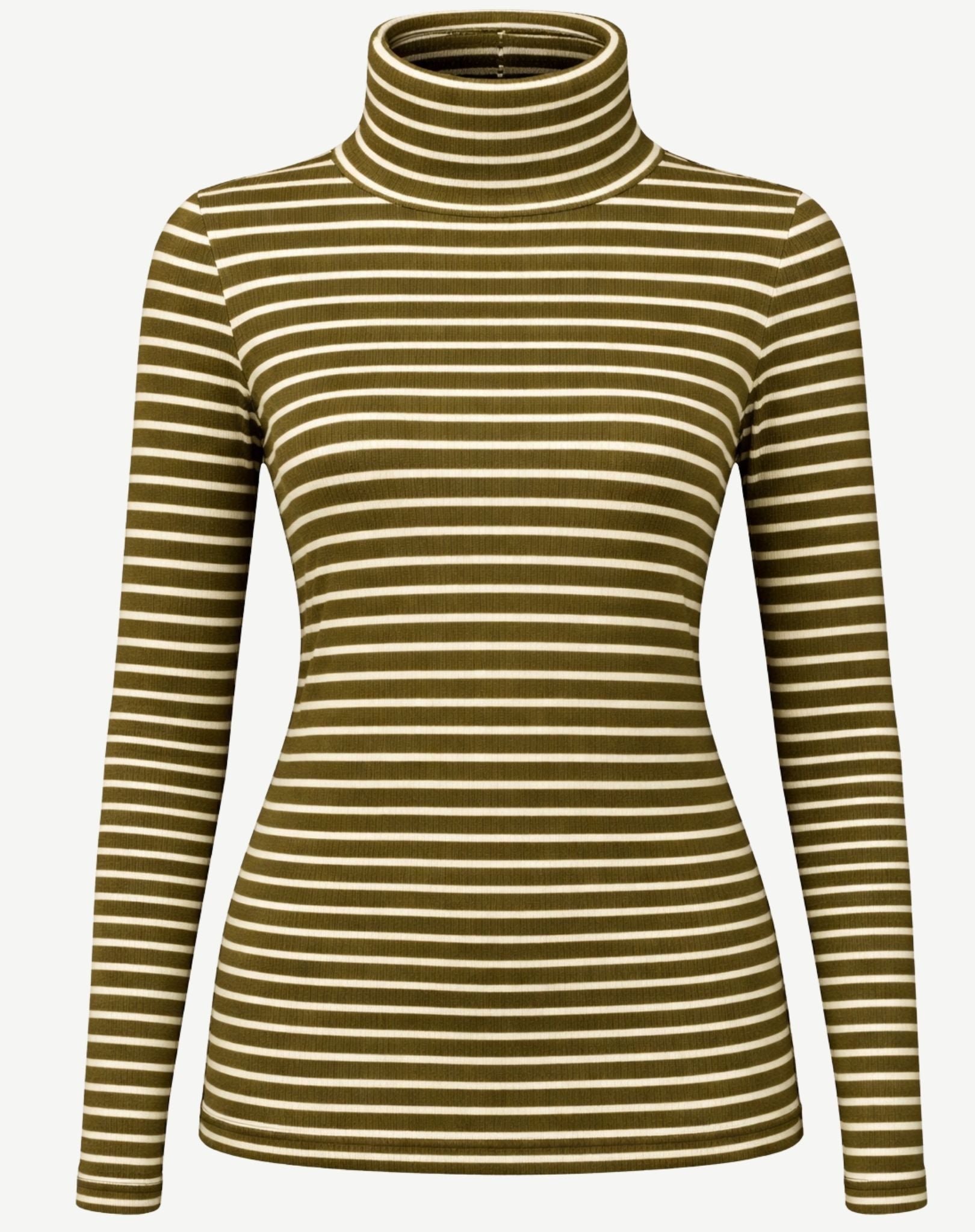 Striped Long Sleeve Turtleneck - Jalapeno Corfu Jeans