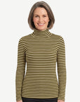 Striped Long Sleeve Turtleneck - Jalapeno Corfu Jeans
