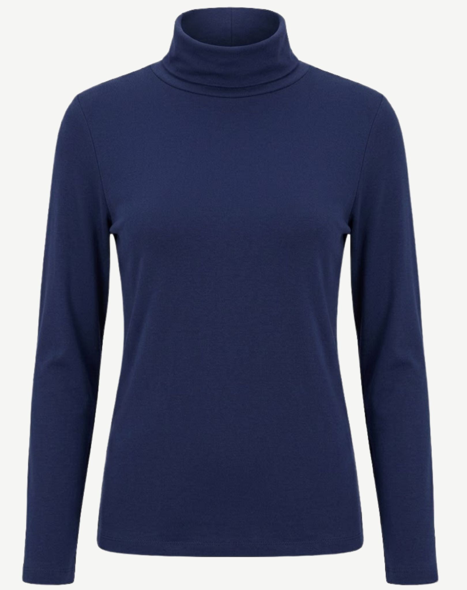Essential Cotton Long Sleeve Turtleneck - Navy Corfu Jeans