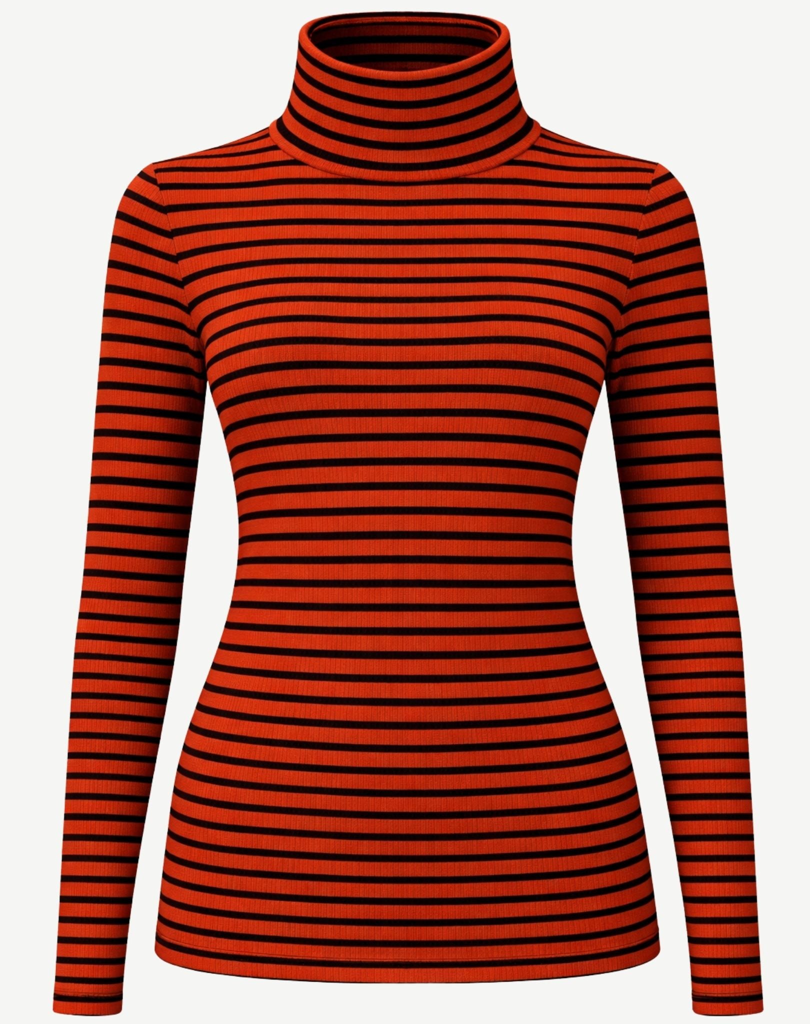 Striped Long Sleeve Turtleneck - Russett and Indigo Corfu Jeans