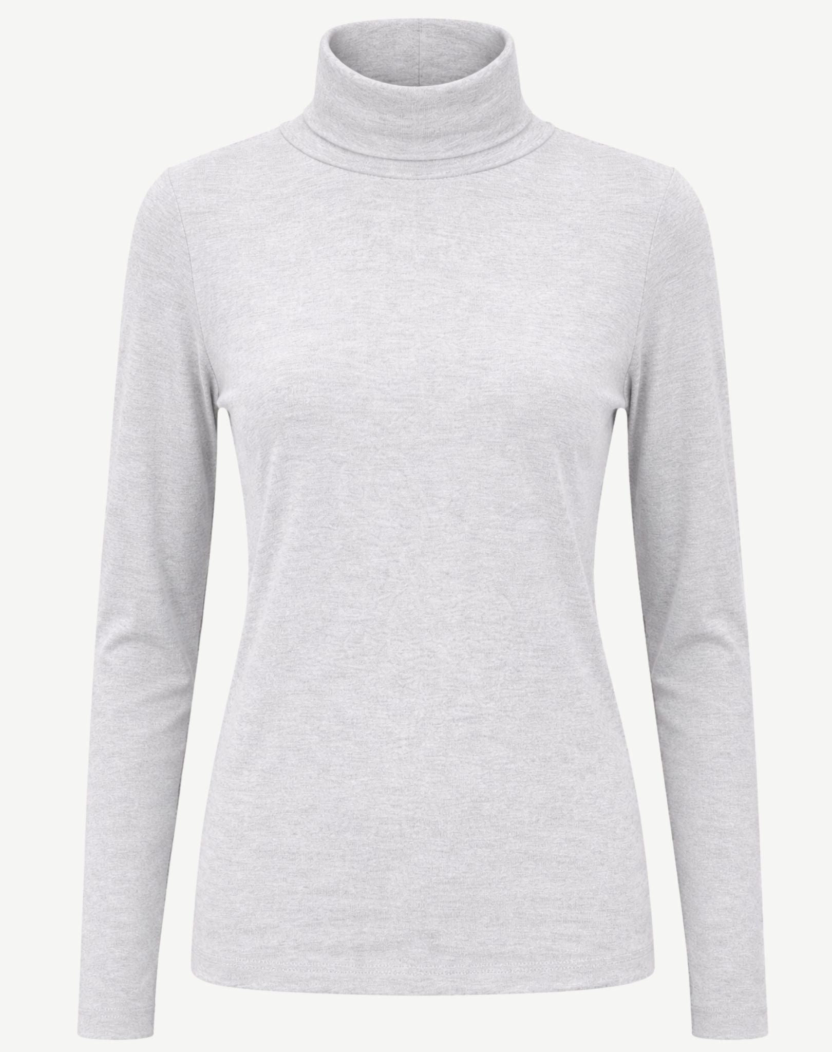 Essential Cotton Long Sleeve Turtleneck - Snow Corfu Jeans