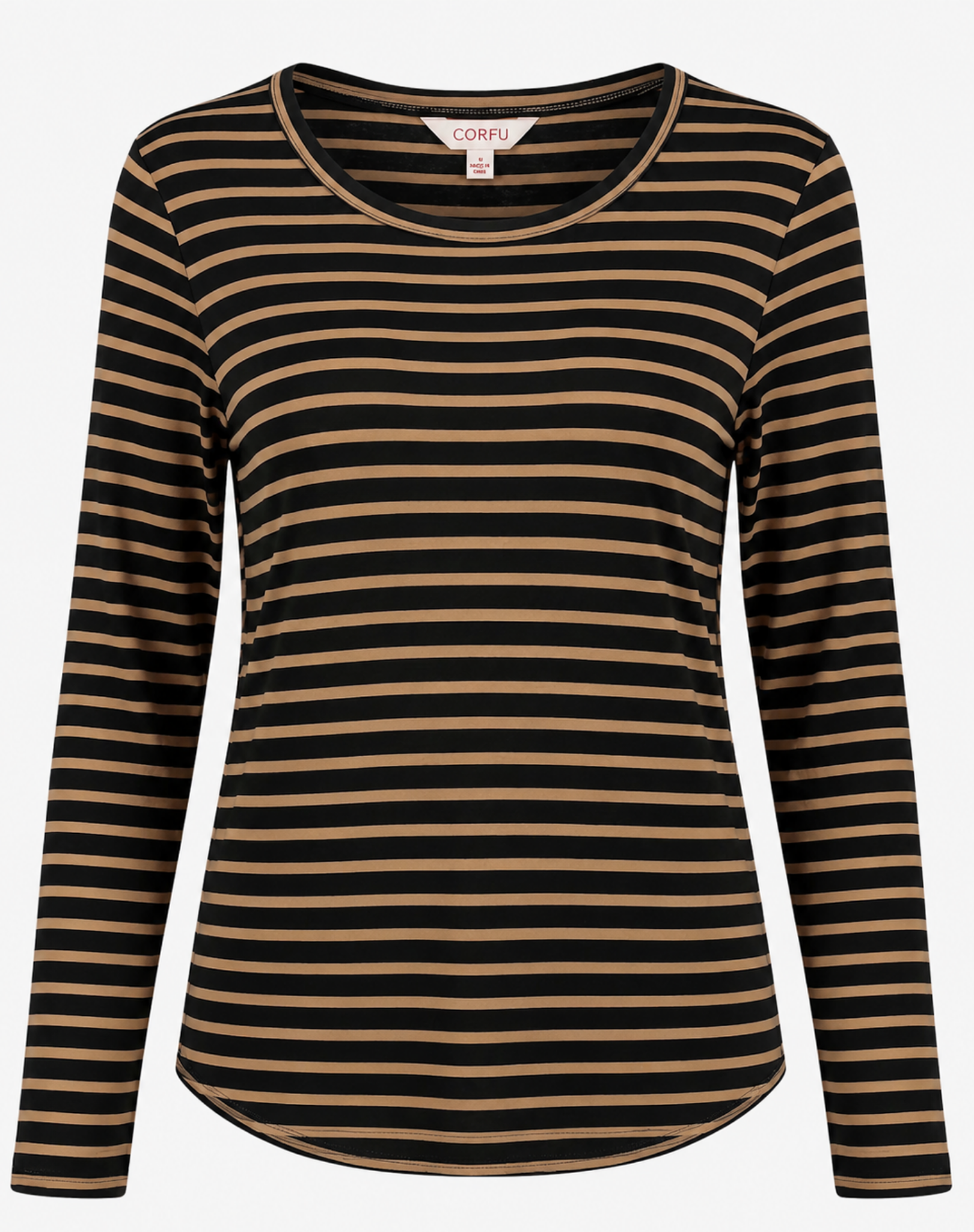 Black Tan Long Sleeve Tee Corfu Jeans