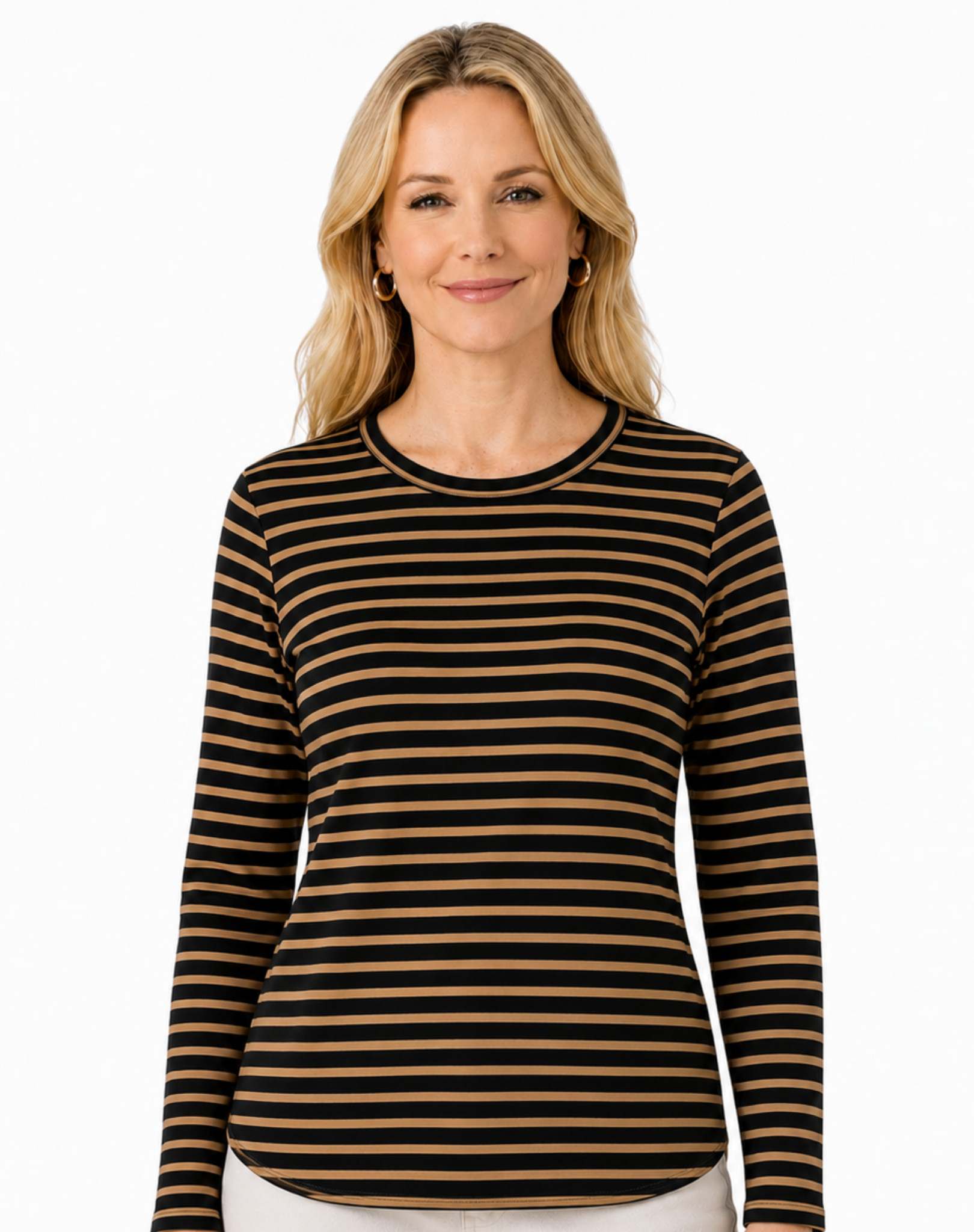 Black Tan Long Sleeve Tee Corfu Jeans