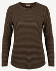 Dark Walnut Striped Long Sleeve Top Corfu Jeans