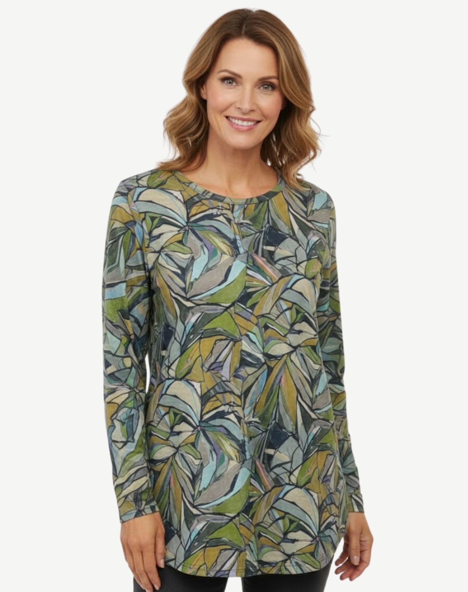 Glacial Spark Printed Knit Top Corfu Jeans