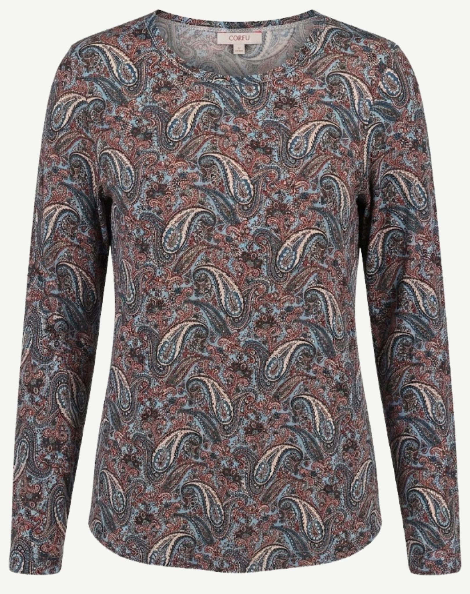 Tranquil Blue Long Sleeve Knit Top Corfu Jeans