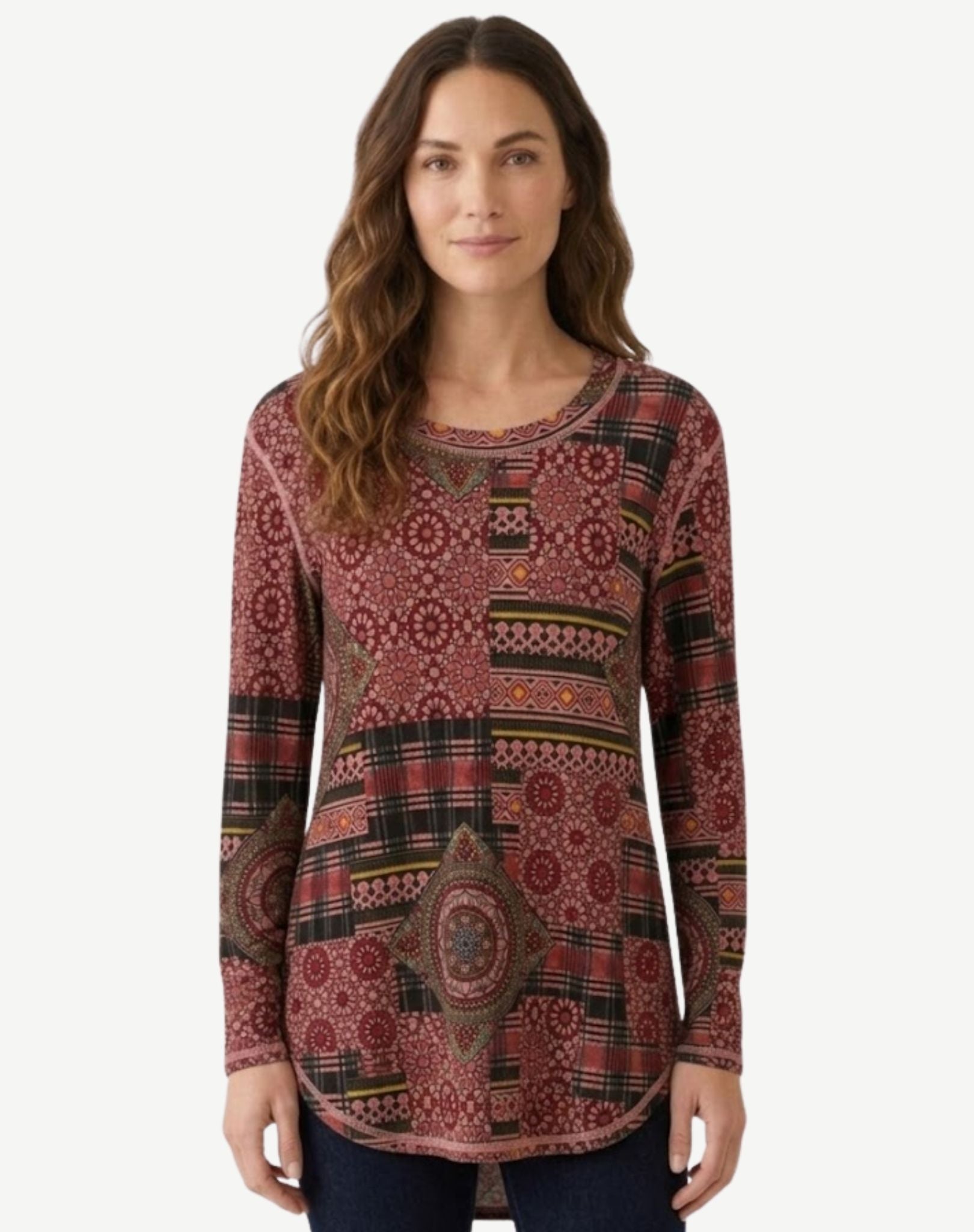 Stained Glass Long Sleeve Knit Top Corfu Jeans
