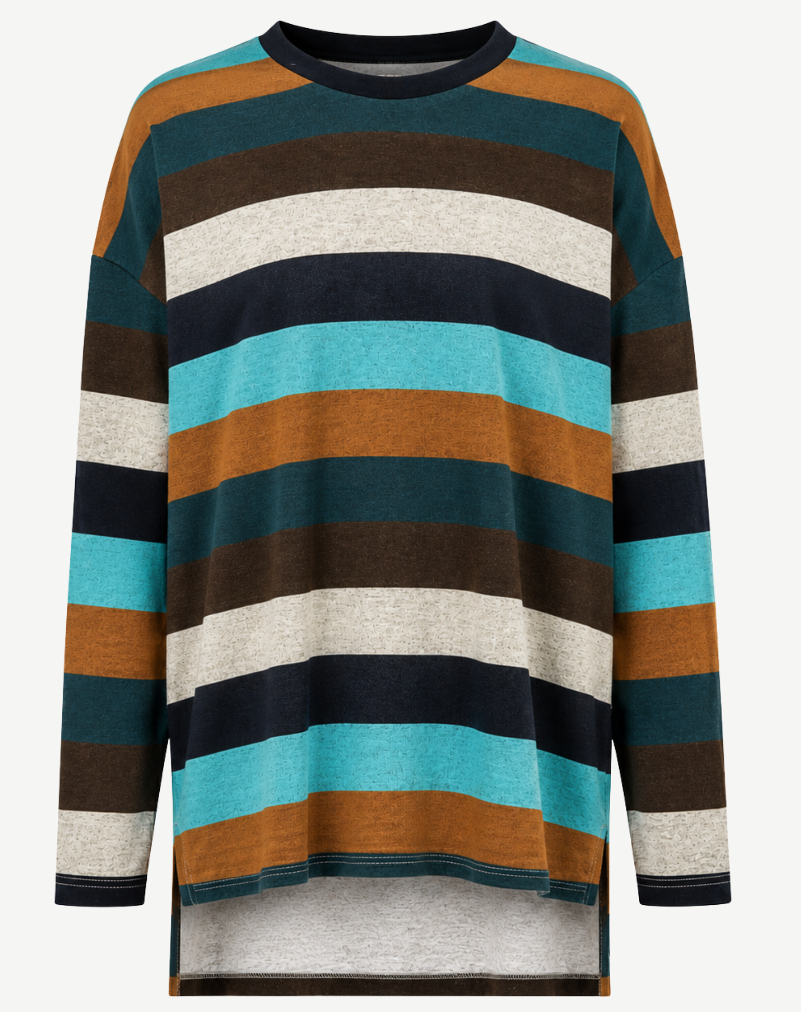 Walnut Striped Long Sleeve Knit Top Corfu Jeans