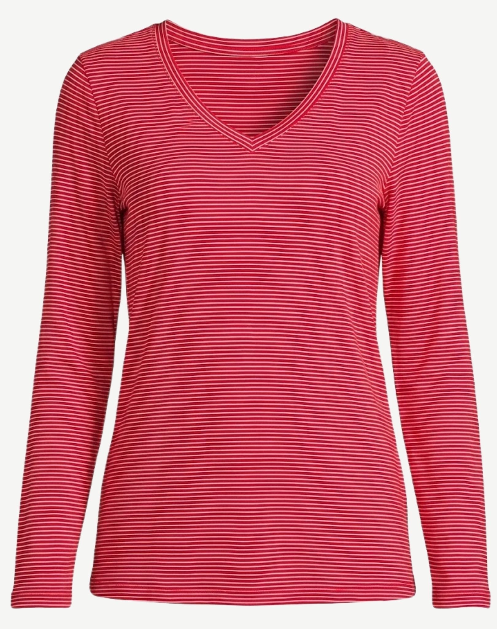 Raspberry Striped Cotton Long Sleeve Tee Corfu Jeans