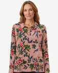 Frosted Leaves Printed Long Sleeve Knit Top Corfu Jeans
