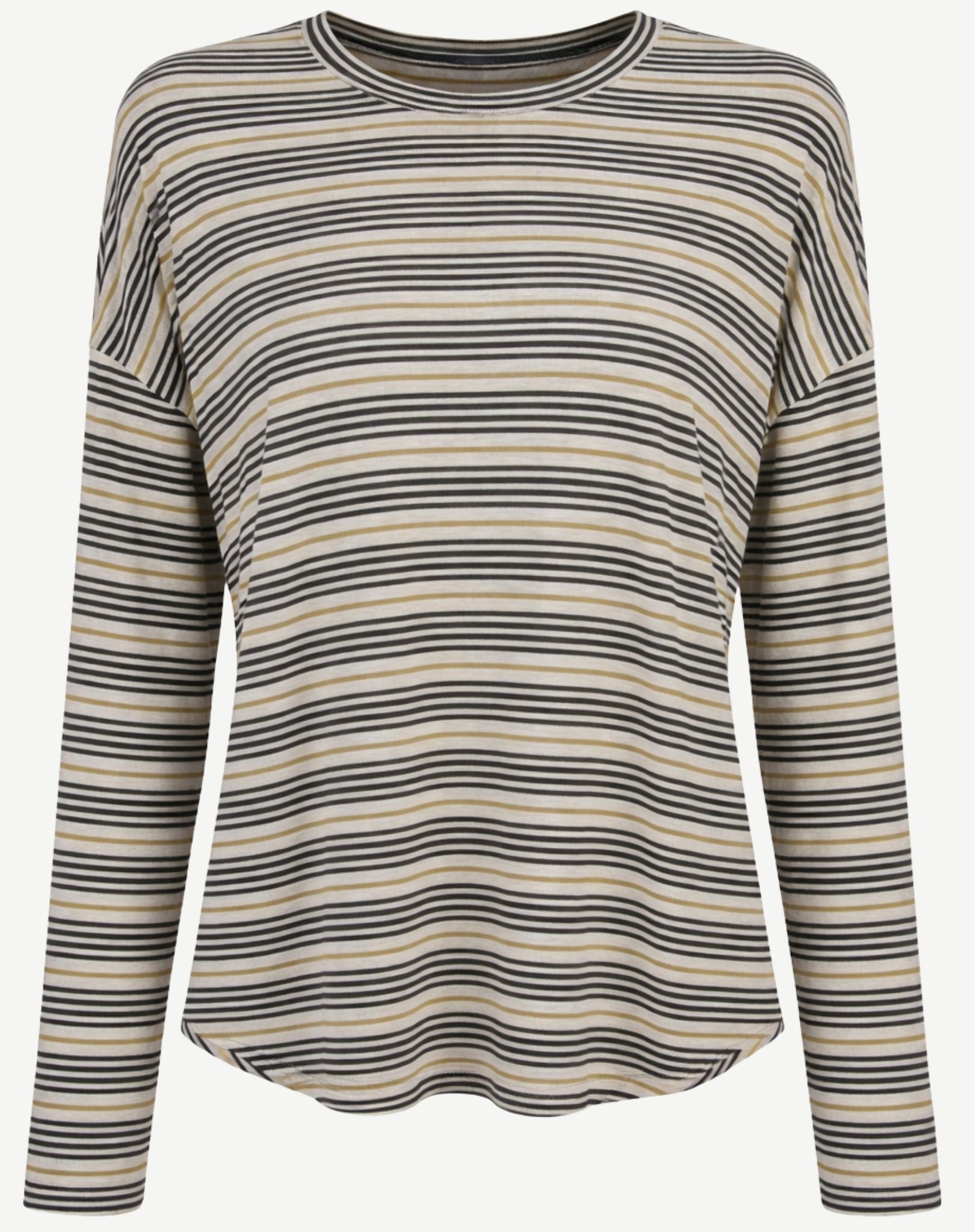 Chartruse Striped Long Sleeve Knit Top Corfu Jeans