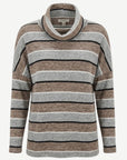 Multi Stripe High Neck Long Sleeve Knit Top Corfu Jeans
