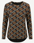 Caramel Indigo Cashmere Touch Long Sleeve Knit Top Corfu Jeans