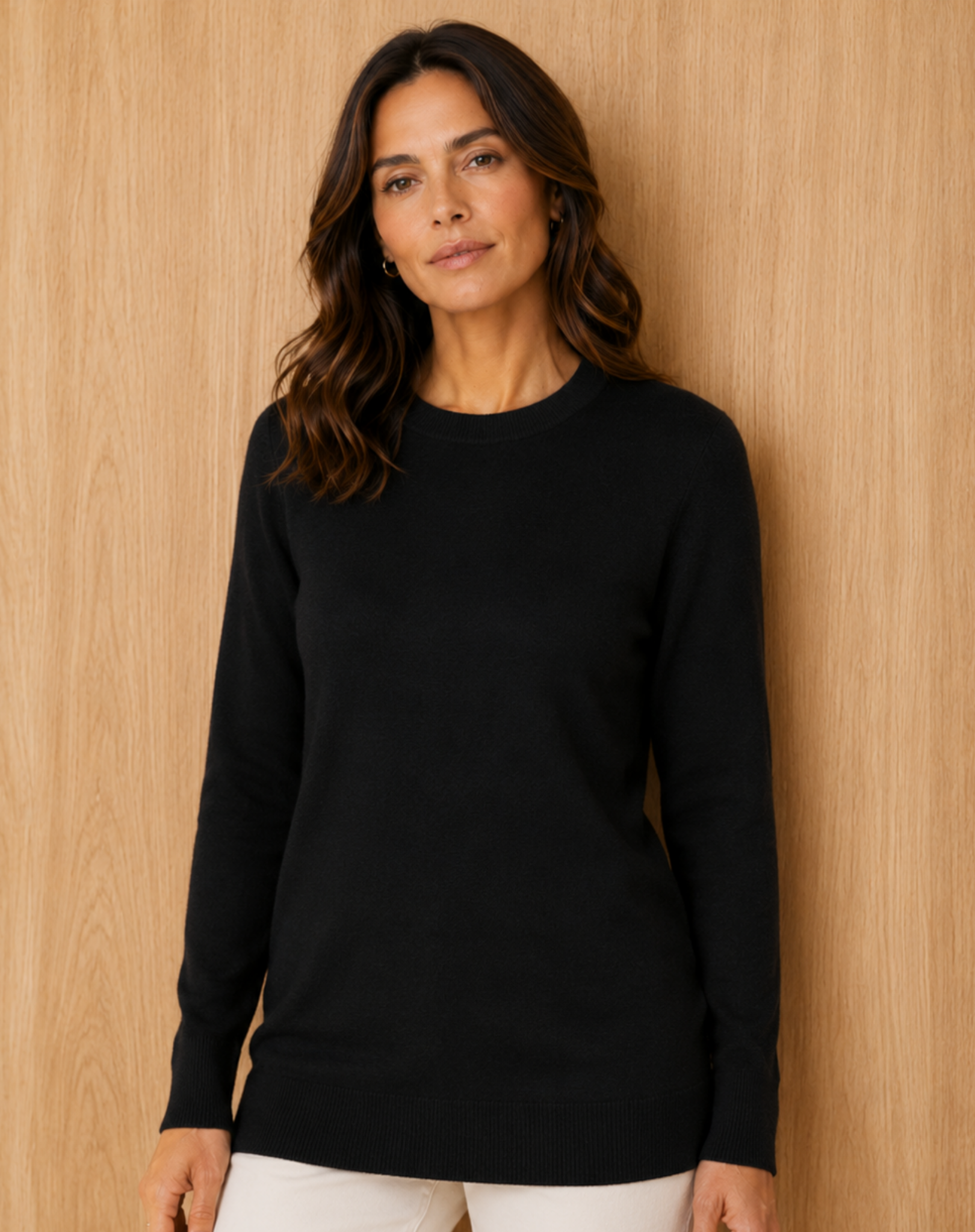 Black Plain Jersey Knit Corfu Jeans