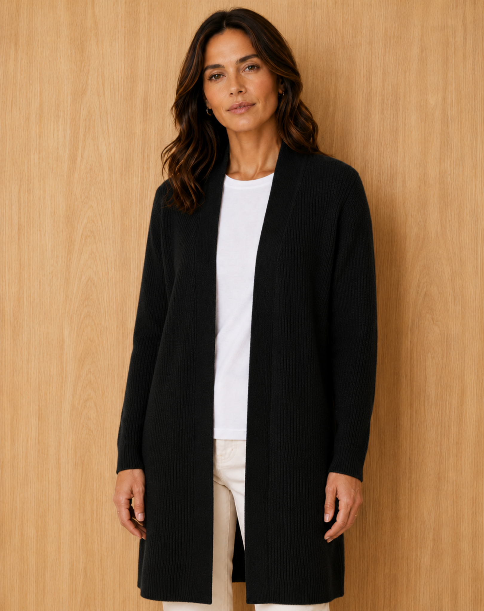 Black Soft Knit Longline Cardigan Corfu Jeans