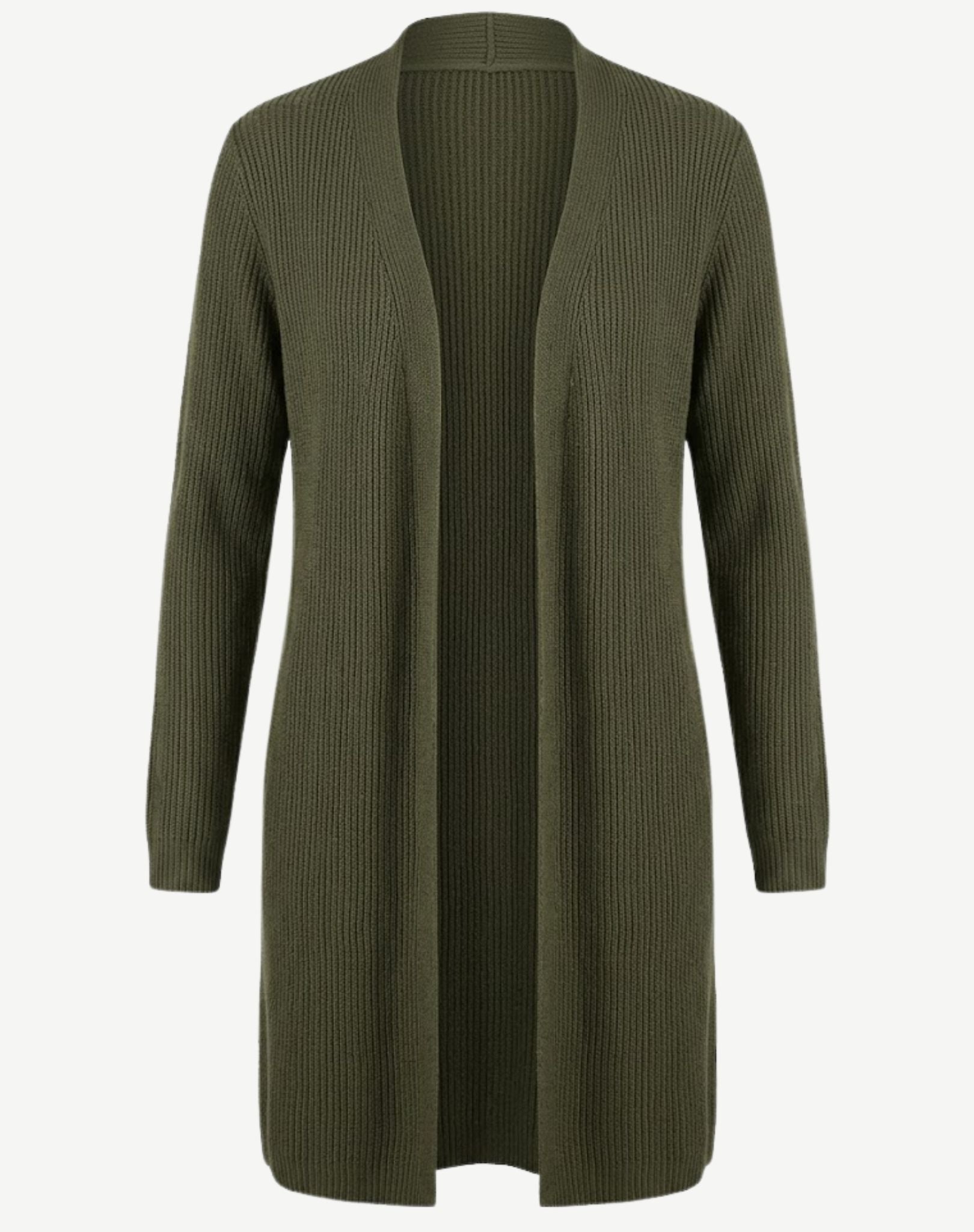 Olive Marle Soft Knit Longline Cardigan Corfu Jeans