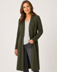 Olive Marle Soft Knit Longline Cardigan Corfu Jeans