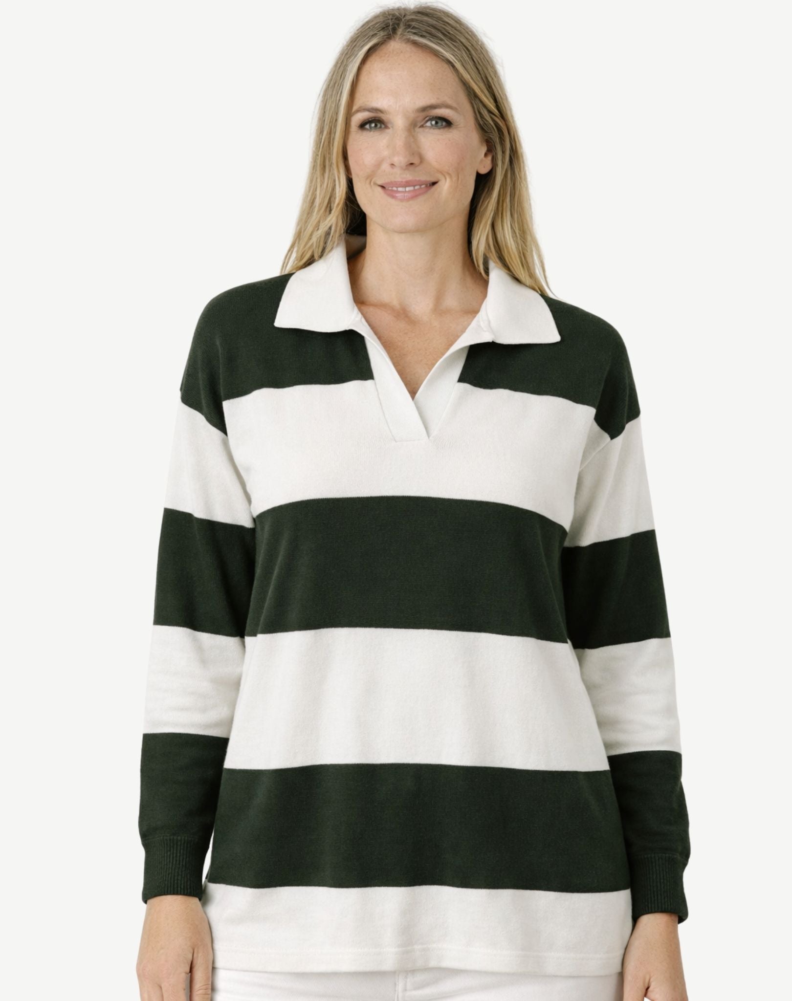 Olive Moss Polo Plain Jersey Knit Jumper Corfu Jeans