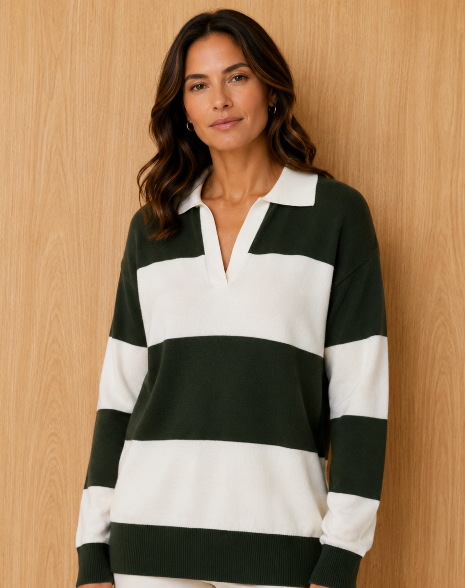 Olive Moss Polo Plain Jersey Knit Jumper Corfu Jeans