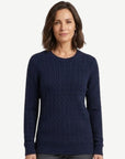 Navy Cable Knit Jumper Corfu Jeans