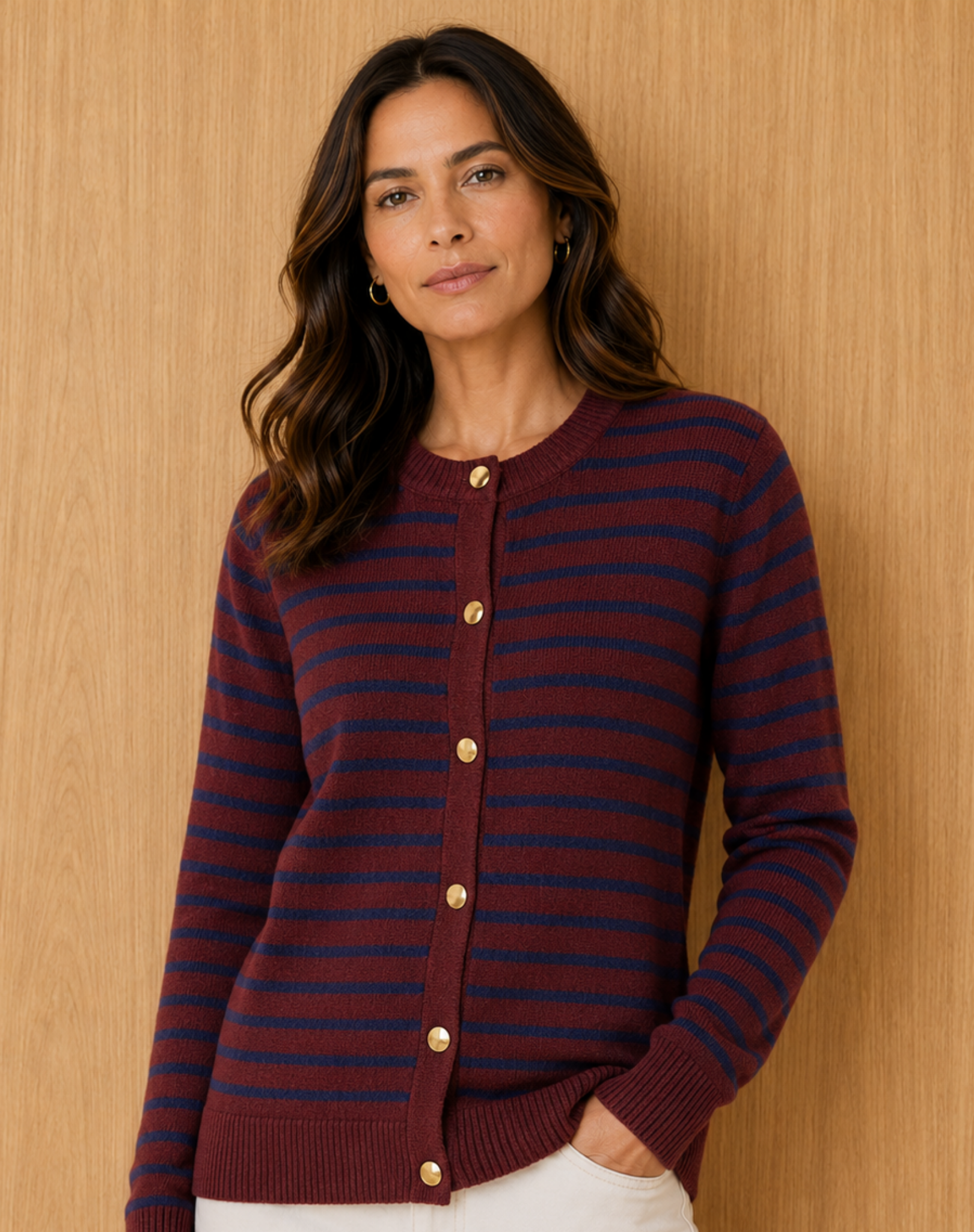 Mulberry Navy Striped Knit Cardigan Corfu Jeans