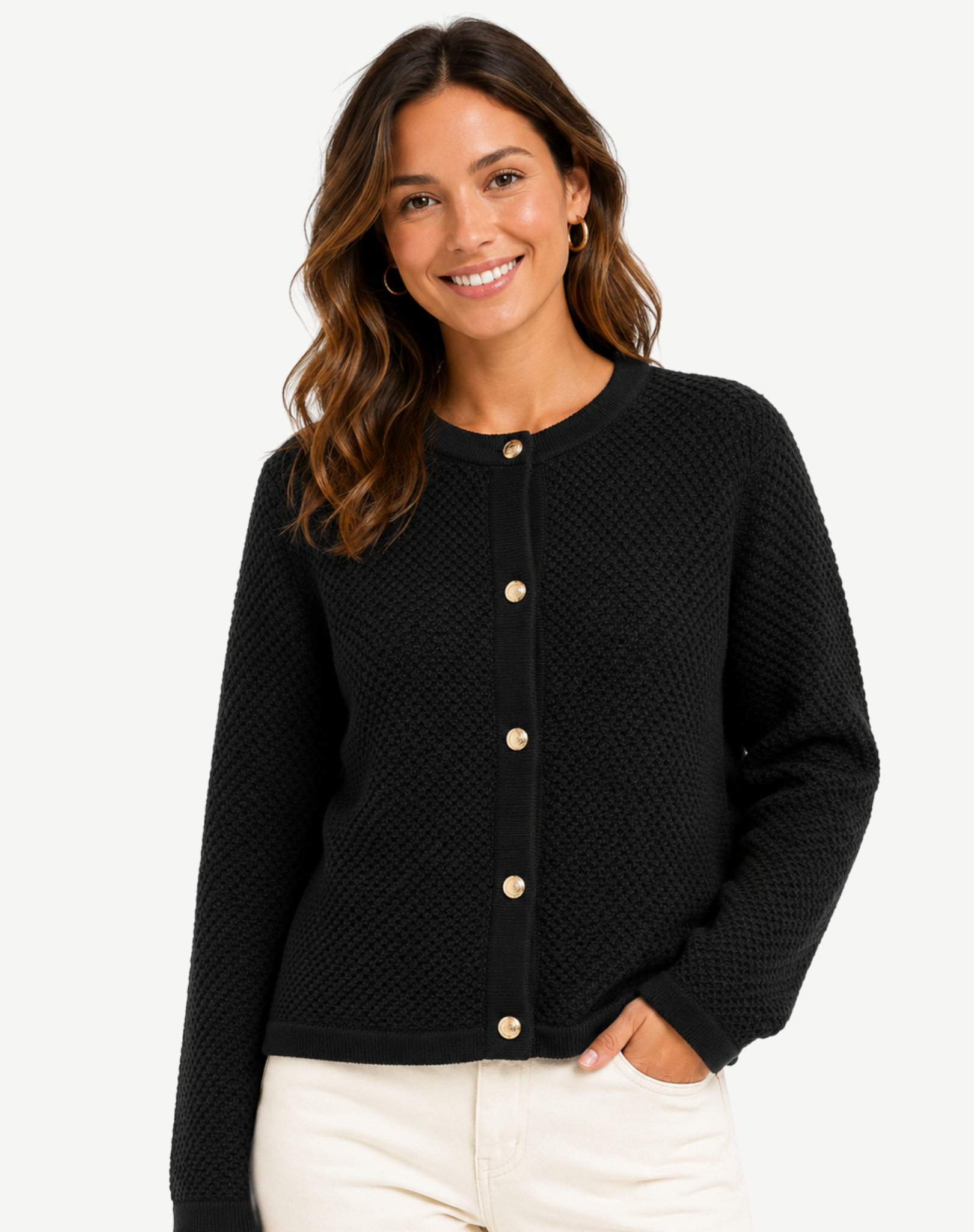 Black Cotton Blend Knit Jumper Corfu Jeans