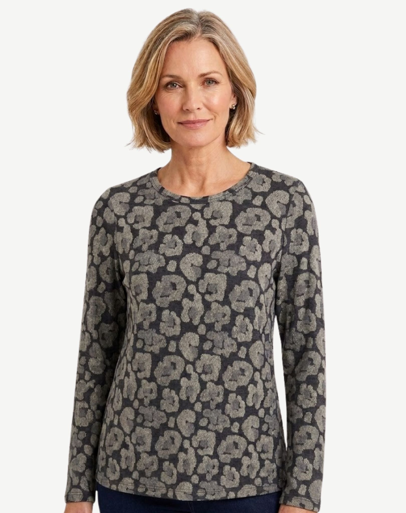 Dark Meadow Cashmere Touch Knit Long Sleeve Top Corfu Jeans