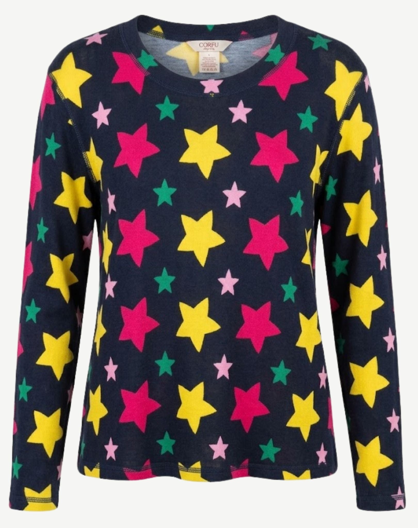 Star Bright Soft Brushed Knit Long Sleeve Top Corfu Jeans