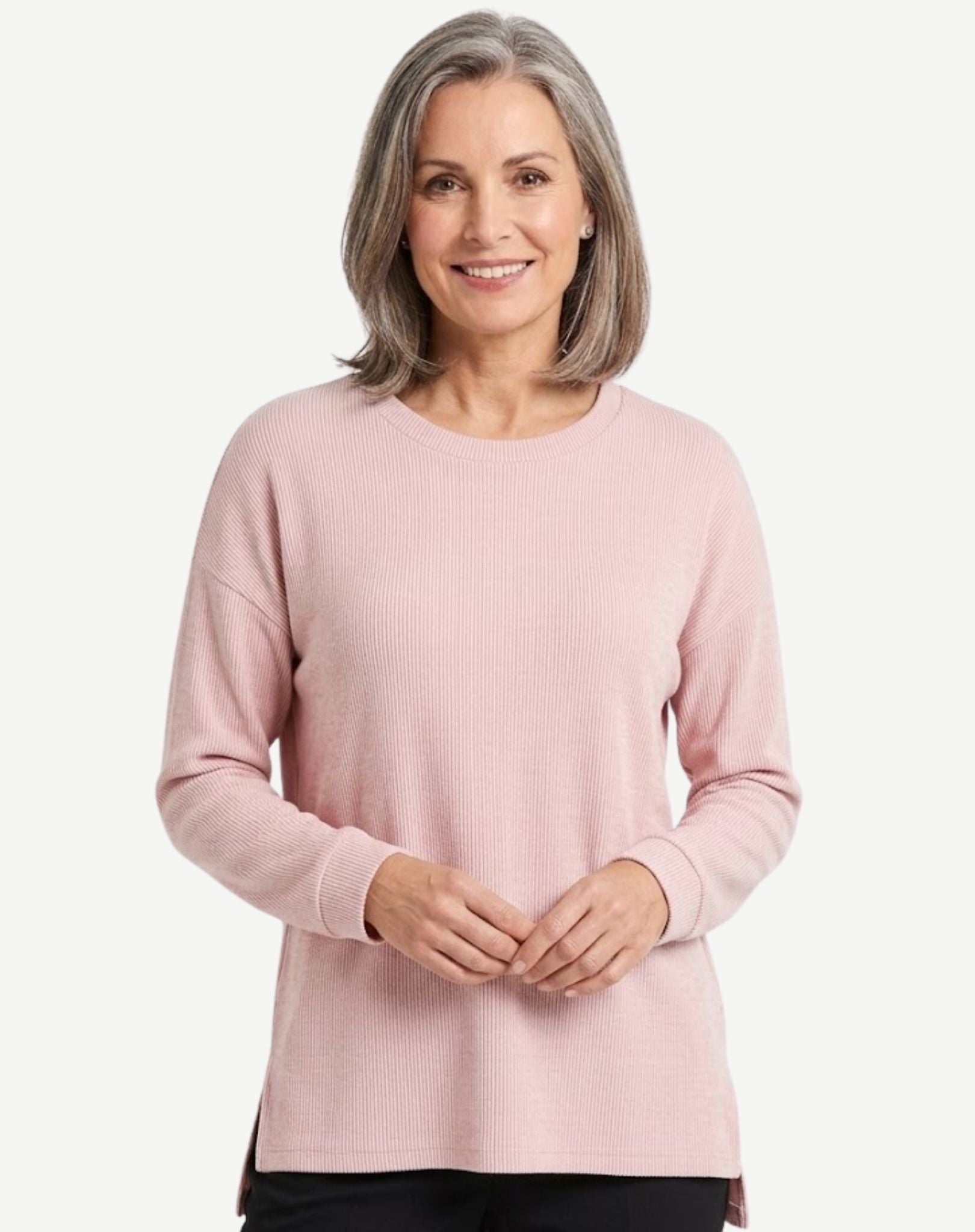 Rose Frost Cosy Knit Sweater Corfu Jeans