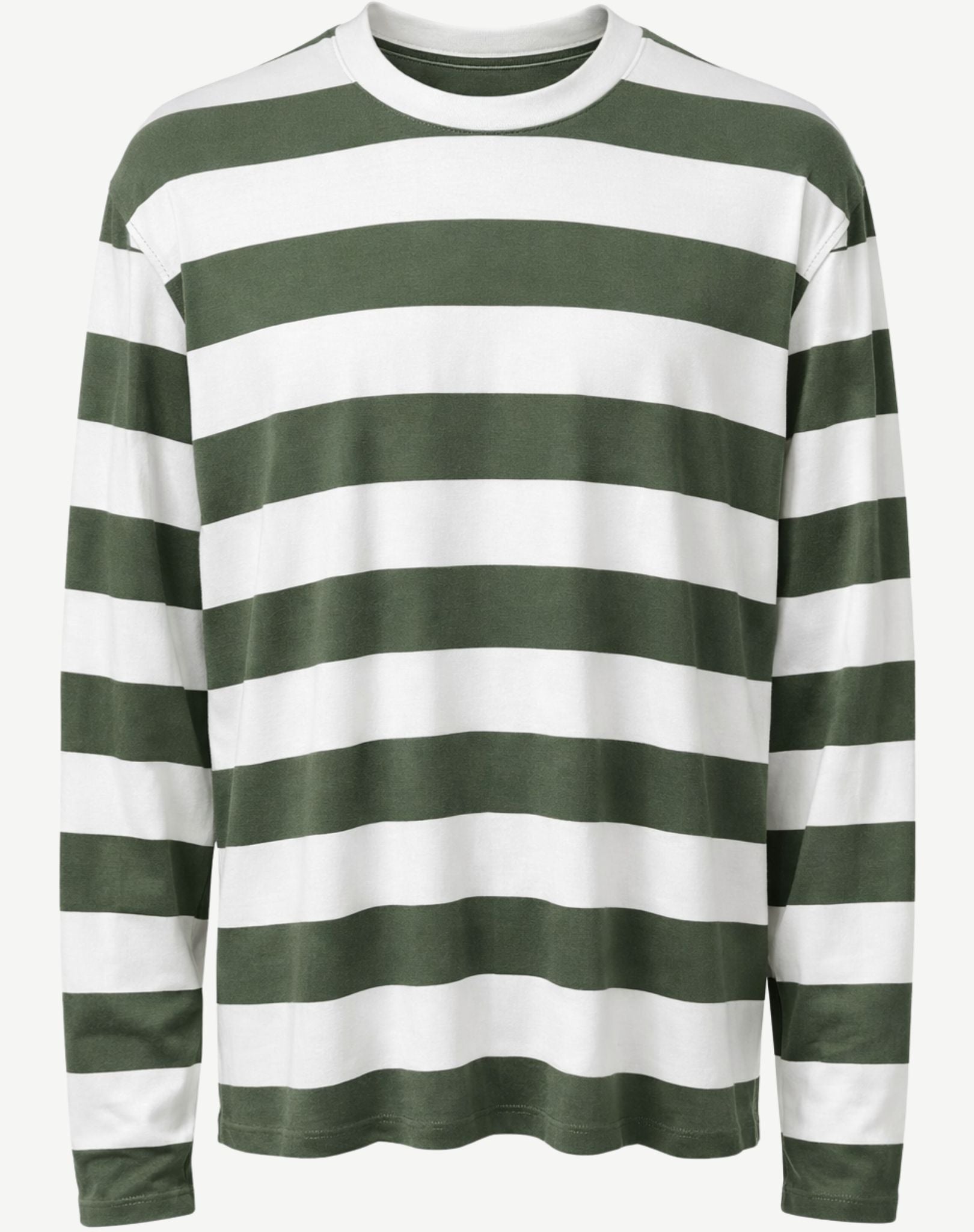 Olive Moss Bold Stripe Long Sleeve Tee Corfu Jeans
