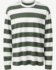 Olive Moss Bold Stripe Long Sleeve Tee Corfu Jeans