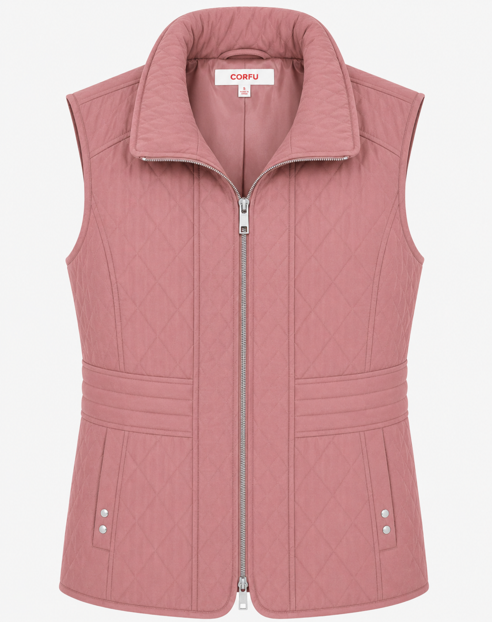 Frosted Rose Poly Nylon Vest Corfu Jeans