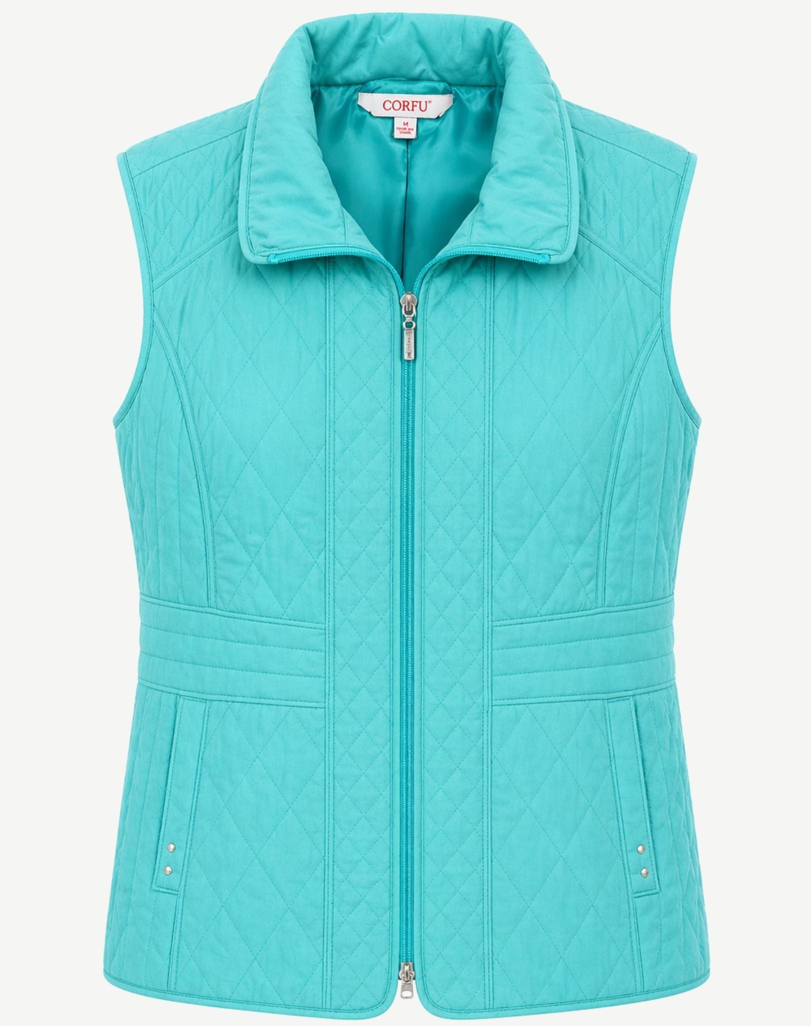 New Teal Poly Nylon Vest Corfu Jeans