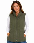 Olive Moss Poly Nylon Vest Corfu Jeans