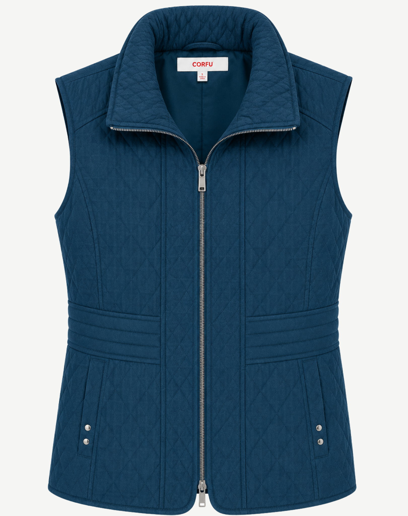 Teal Poly Nylon Vest Corfu Jeans
