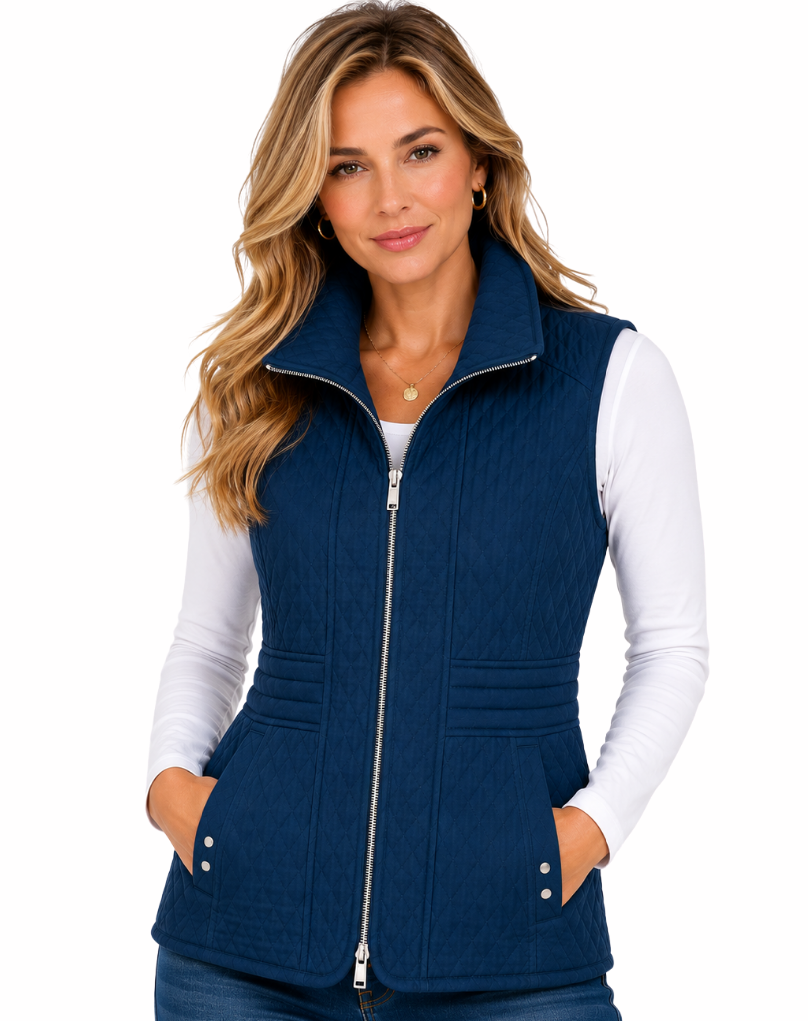 Teal Poly Nylon Vest Corfu Jeans