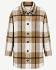 Caramel Cream Long Length Check Shirt Jacket Corfu Jeans