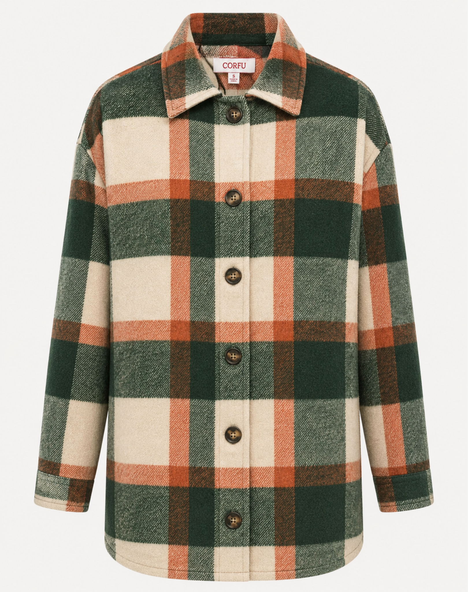 Forest Spice Long Length Check Shirt Jacket Corfu Jeans