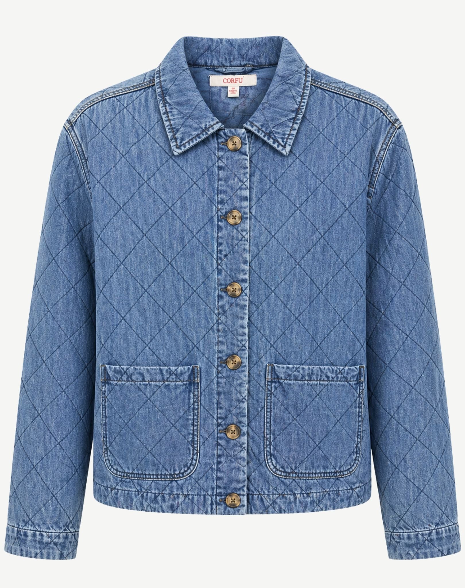 Marine Wash Quilted Denim Knit Jacket Corfu Jeans