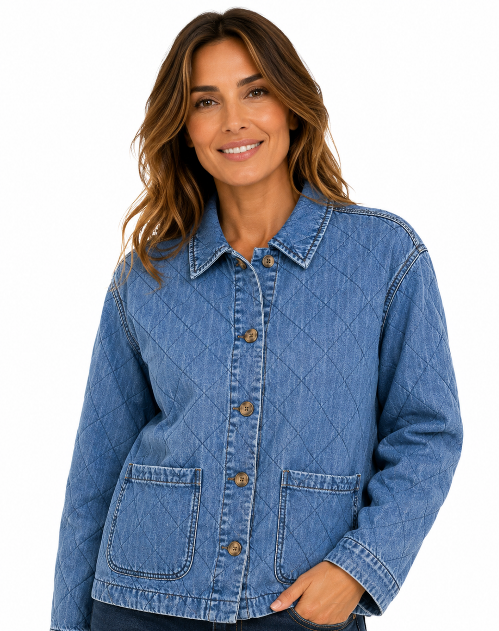 Marine Wash Quilted Denim Knit Jacket Corfu Jeans