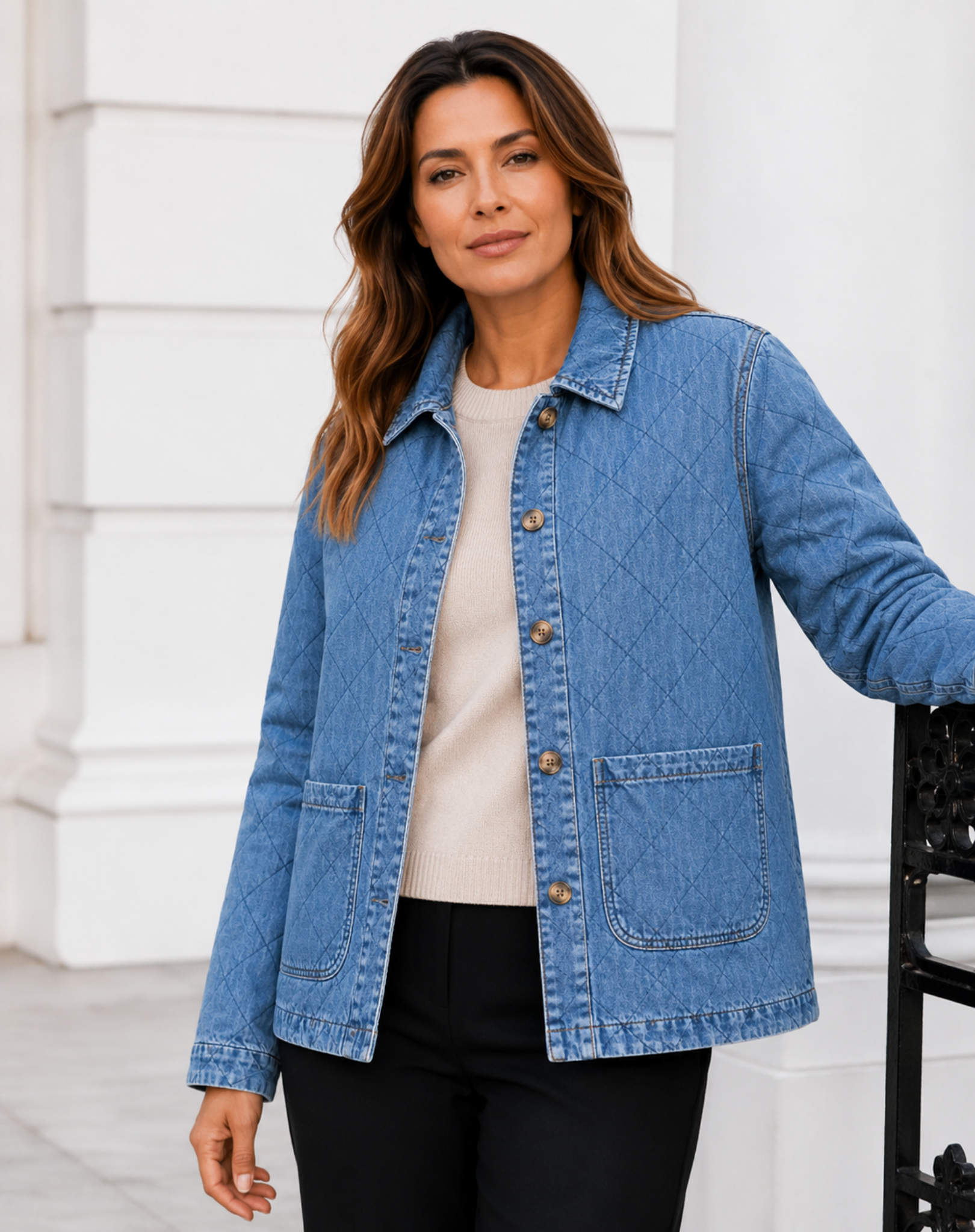 Marine Wash Quilted Denim Knit Jacket Corfu Jeans